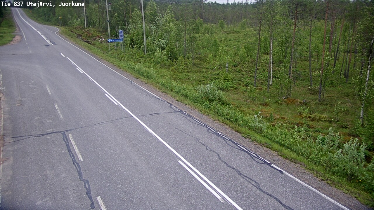 Weather Camera Image Väg 837 Utajärvi, Juorkuna, Utajärvi, Pohjois-Pohjanmaa