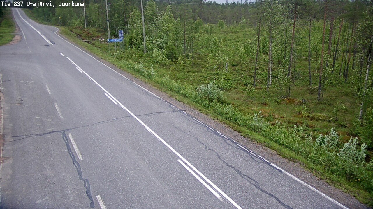 Weather Camera Image Väg 837 Utajärvi, Juorkuna, Utajärvi, Pohjois-Pohjanmaa