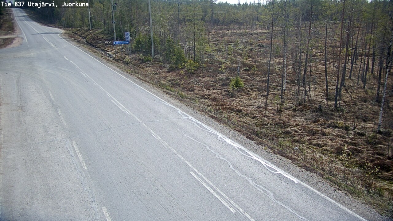 Weather Camera Image Väg 837 Utajärvi, Juorkuna, Utajärvi, Pohjois-Pohjanmaa
