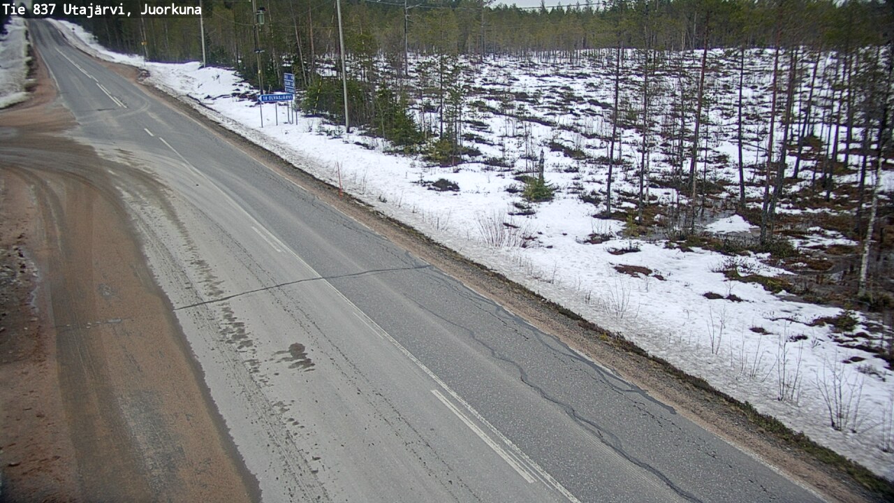 Weather Camera Image Väg 837 Utajärvi, Juorkuna, Utajärvi, Pohjois-Pohjanmaa