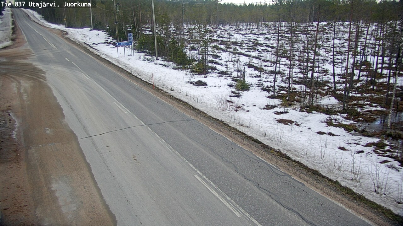 Weather Camera Image Väg 837 Utajärvi, Juorkuna, Utajärvi, Pohjois-Pohjanmaa