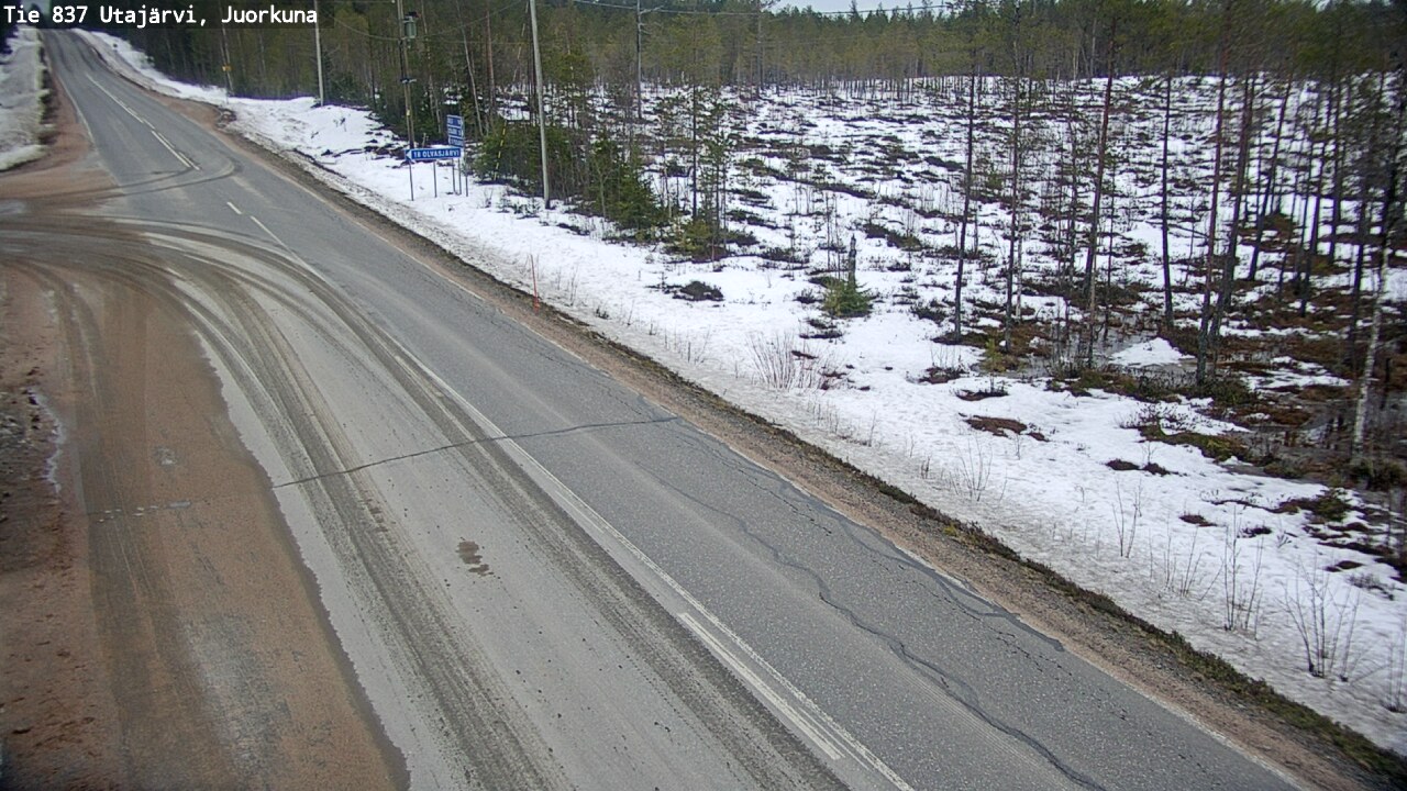 Weather Camera Image Väg 837 Utajärvi, Juorkuna, Utajärvi, Pohjois-Pohjanmaa