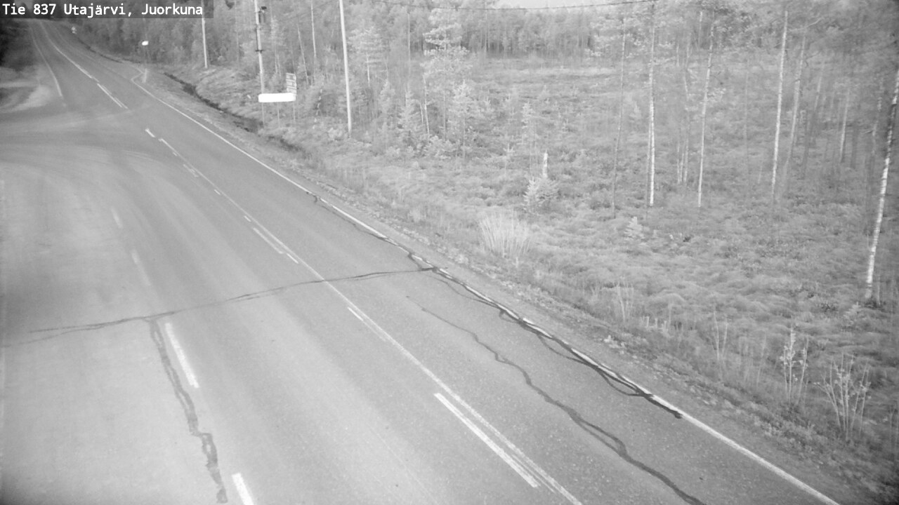 Weather Camera Image Väg 837 Utajärvi, Juorkuna, Utajärvi, Pohjois-Pohjanmaa