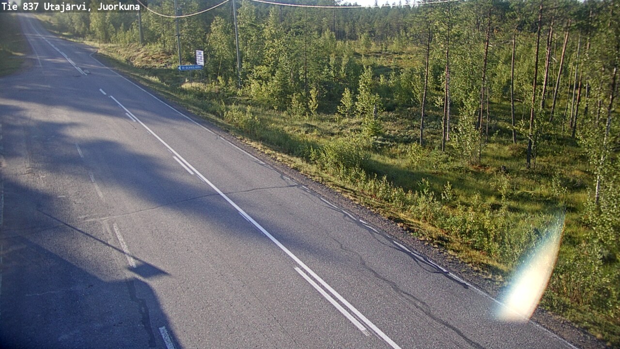 Weather Camera Image Road 837 Utajärvi, Juorkuna, Utajärvi, Pohjois-Pohjanmaa