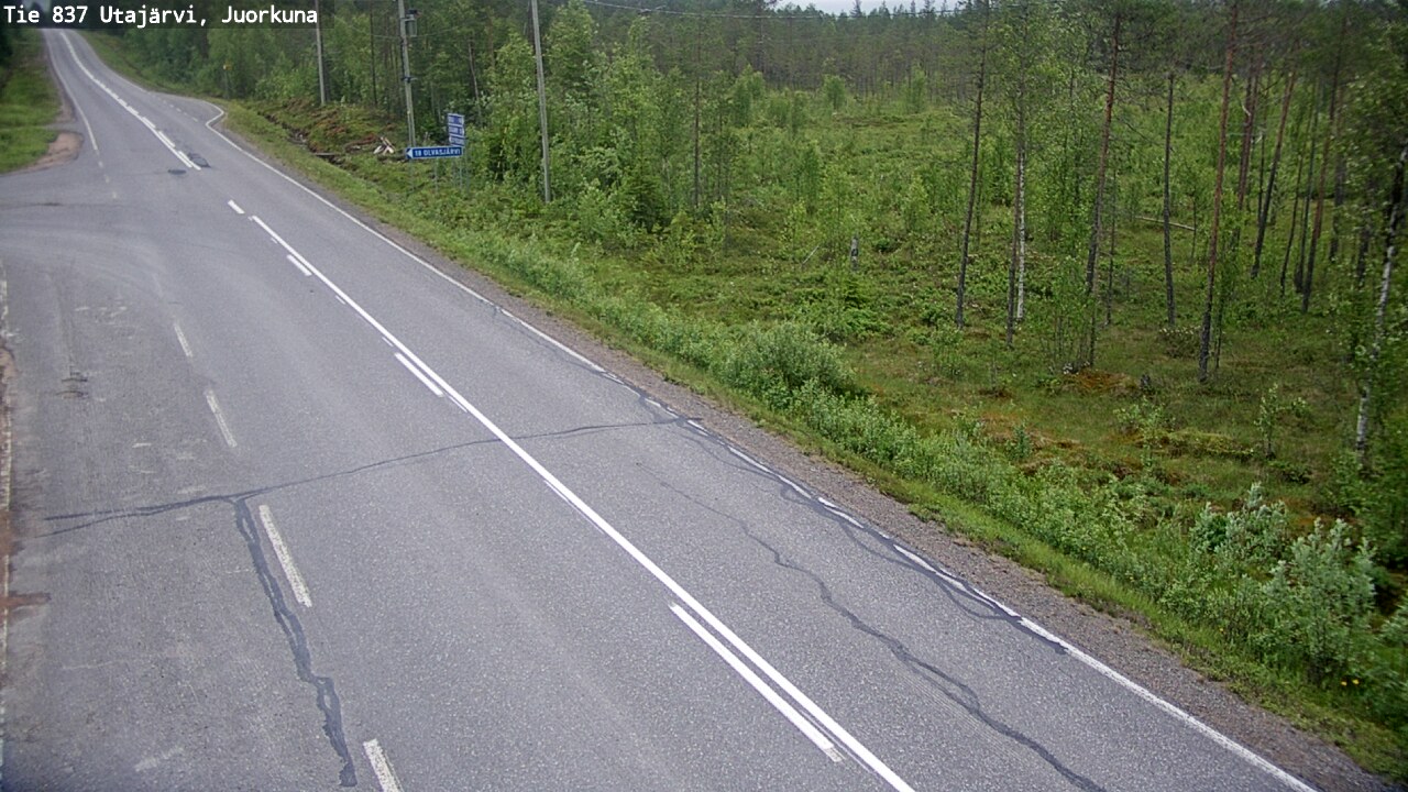 Weather Camera Image Väg 837 Utajärvi, Juorkuna, Utajärvi, Pohjois-Pohjanmaa