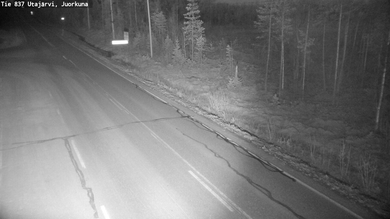 Weather Camera Image Väg 837 Utajärvi, Juorkuna, Utajärvi, Pohjois-Pohjanmaa