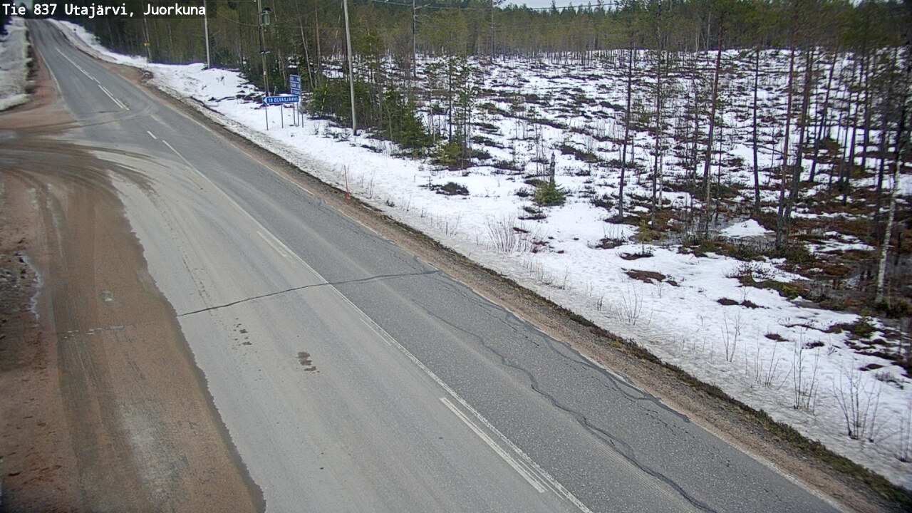 Weather Camera Image Väg 837 Utajärvi, Juorkuna, Utajärvi, Pohjois-Pohjanmaa