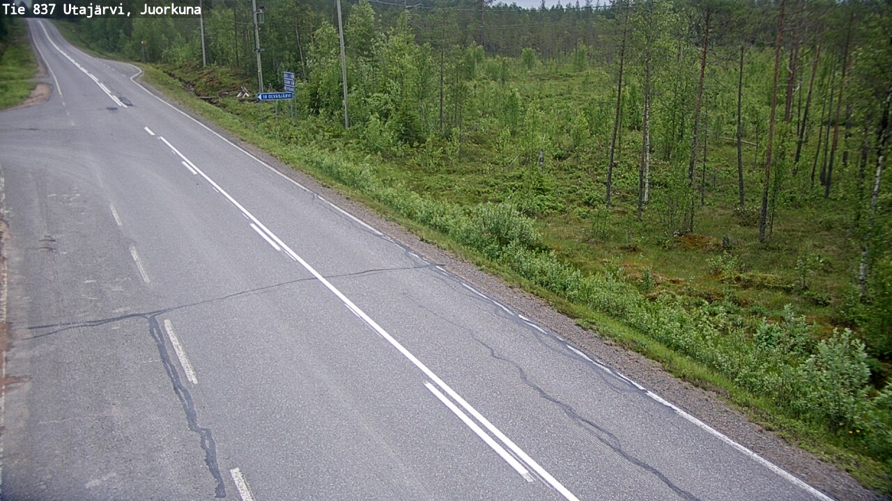 Weather Camera Image Väg 837 Utajärvi, Juorkuna, Utajärvi, Pohjois-Pohjanmaa