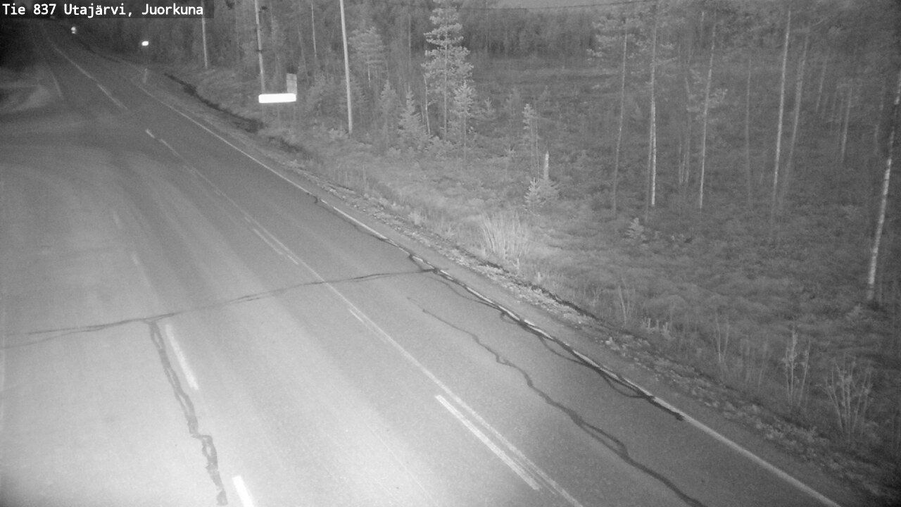 Weather Camera Image Väg 837 Utajärvi, Juorkuna, Utajärvi, Pohjois-Pohjanmaa