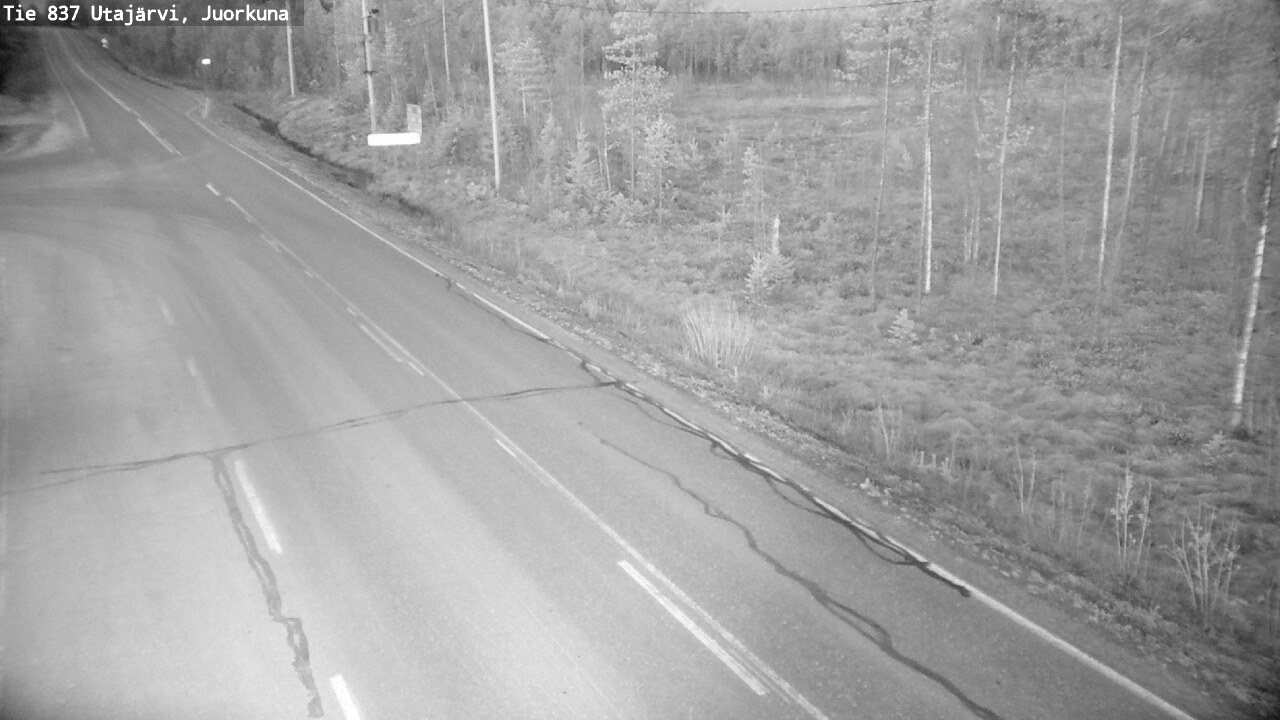 Weather Camera Image Väg 837 Utajärvi, Juorkuna, Utajärvi, Pohjois-Pohjanmaa