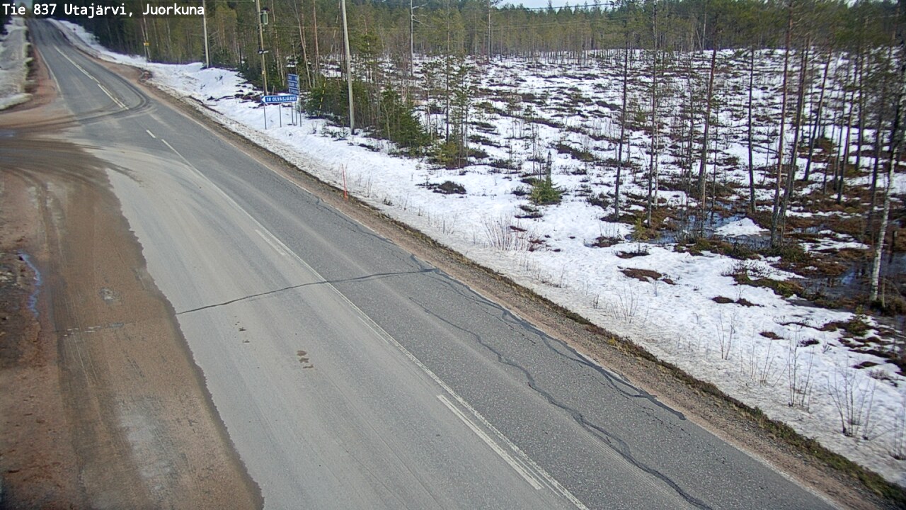 Weather Camera Image Väg 837 Utajärvi, Juorkuna, Utajärvi, Pohjois-Pohjanmaa