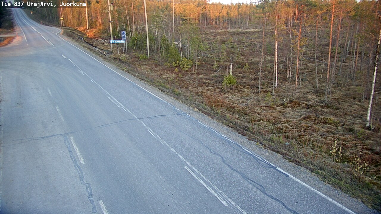 Weather Camera Image Väg 837 Utajärvi, Juorkuna, Utajärvi, Pohjois-Pohjanmaa