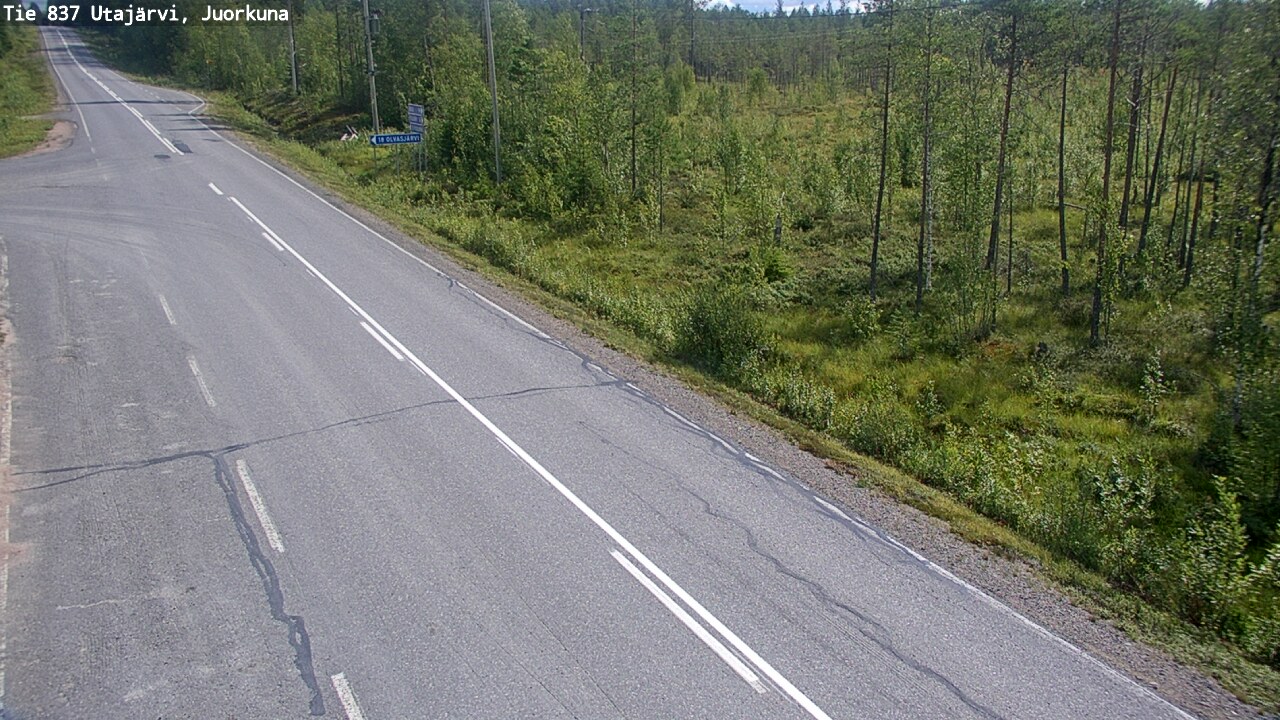 Weather Camera Image Väg 837 Utajärvi, Juorkuna, Utajärvi, Pohjois-Pohjanmaa