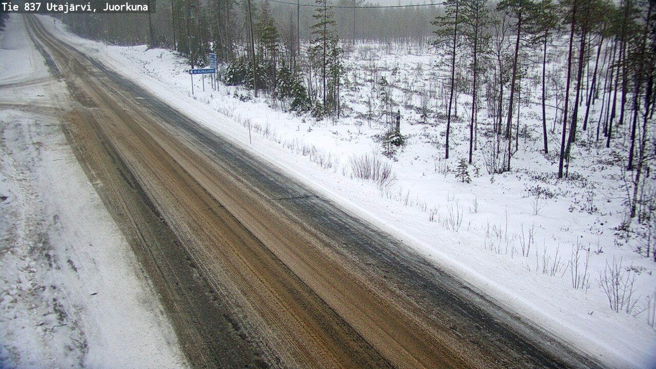 Weather Camera Image Väg 837 Utajärvi, Juorkuna, Utajärvi, Pohjois-Pohjanmaa