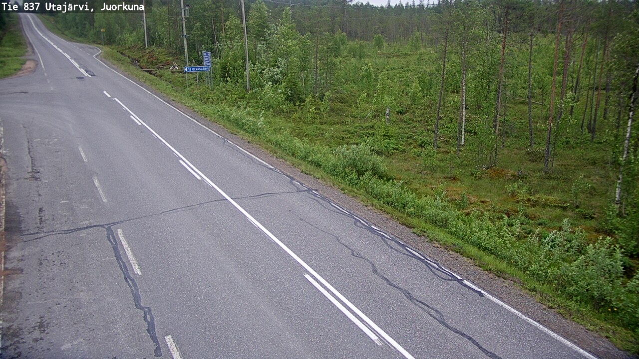 Weather Camera Image Väg 837 Utajärvi, Juorkuna, Utajärvi, Pohjois-Pohjanmaa