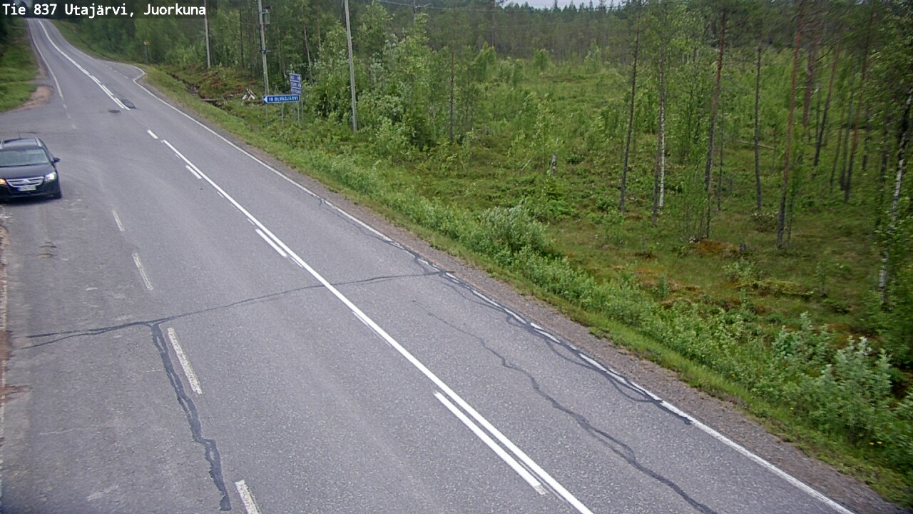 Weather Camera Image Väg 837 Utajärvi, Juorkuna, Utajärvi, Pohjois-Pohjanmaa