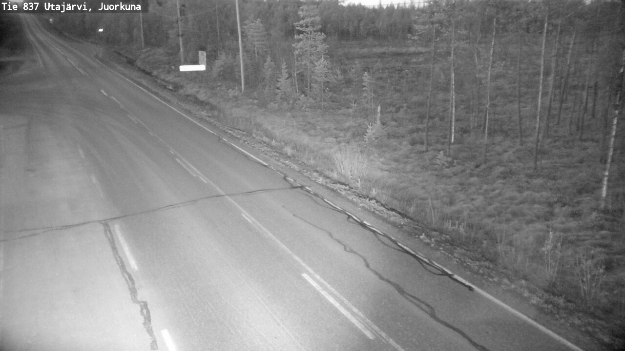 Weather Camera Image Väg 837 Utajärvi, Juorkuna, Utajärvi, Pohjois-Pohjanmaa