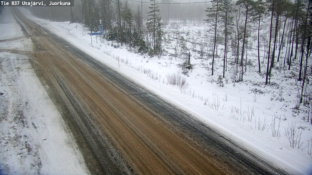 Weather Camera Image Road 837 Utajärvi, Juorkuna, Utajärvi, Pohjois-Pohjanmaa