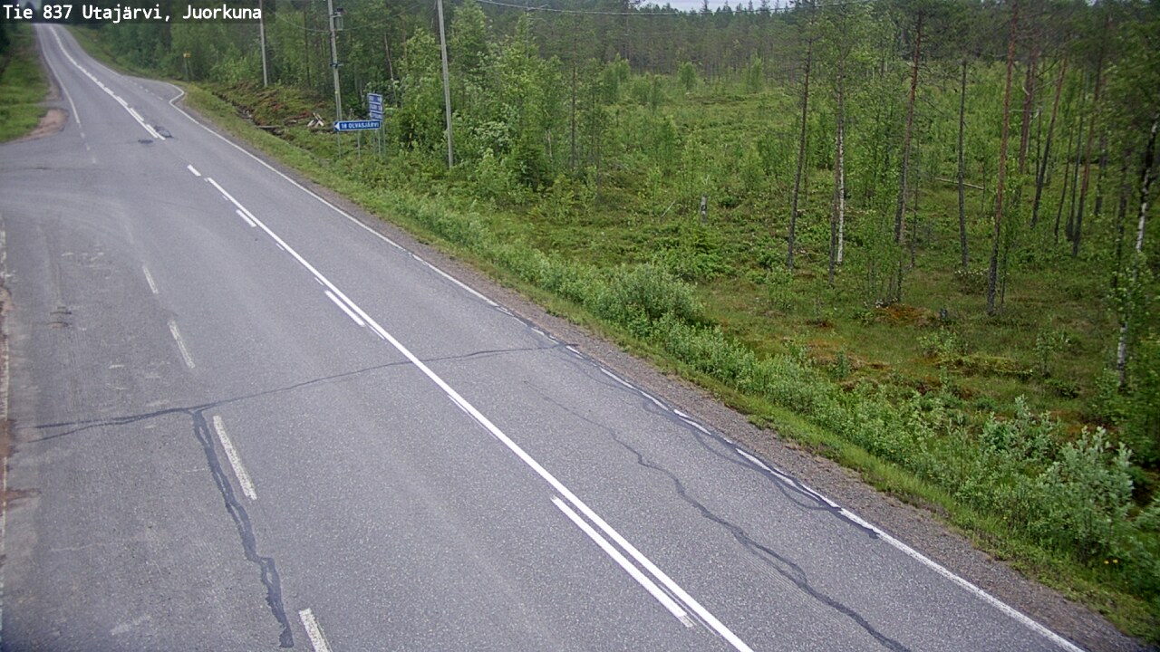 Weather Camera Image Väg 837 Utajärvi, Juorkuna, Utajärvi, Pohjois-Pohjanmaa