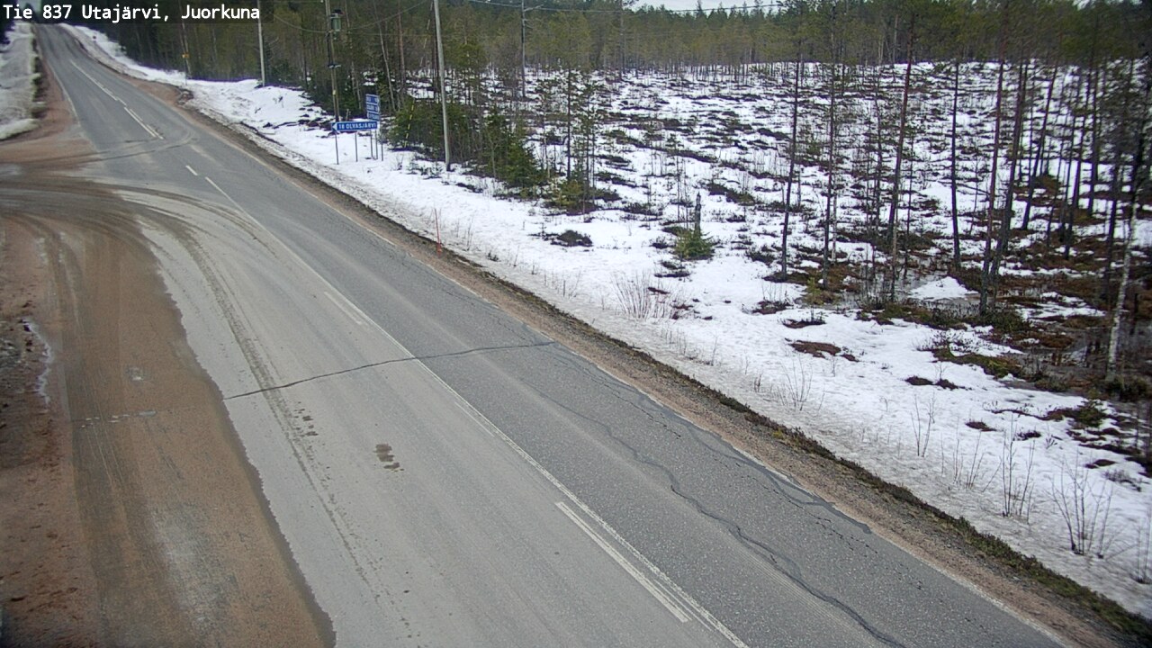 Weather Camera Image Väg 837 Utajärvi, Juorkuna, Utajärvi, Pohjois-Pohjanmaa