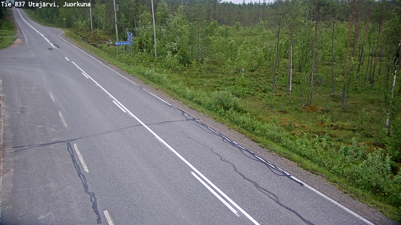 Weather Camera Image Väg 837 Utajärvi, Juorkuna, Utajärvi, Pohjois-Pohjanmaa