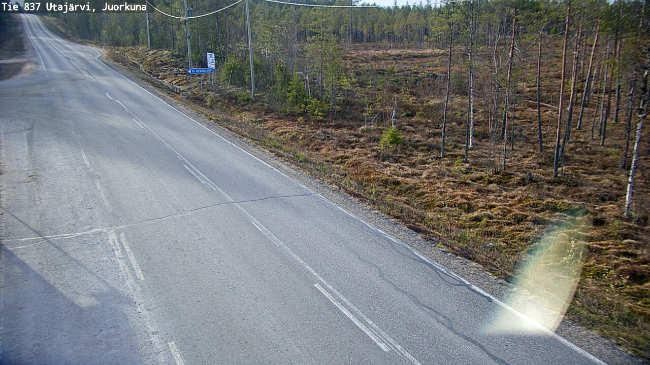 Weather Camera Image Väg 837 Utajärvi, Juorkuna, Utajärvi, Pohjois-Pohjanmaa