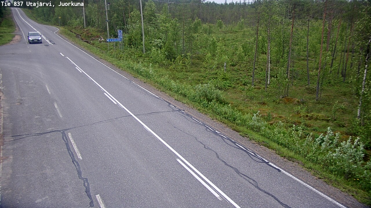 Weather Camera Image Väg 837 Utajärvi, Juorkuna, Utajärvi, Pohjois-Pohjanmaa