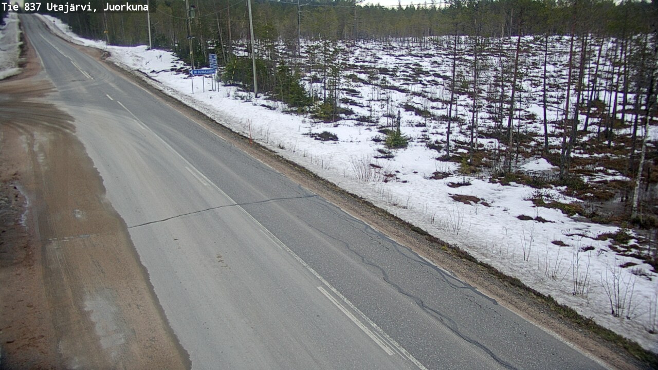 Weather Camera Image Road 837 Utajärvi, Juorkuna, Utajärvi, Pohjois-Pohjanmaa