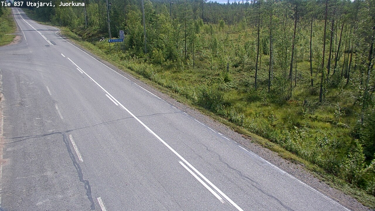 Weather Camera Image Väg 837 Utajärvi, Juorkuna, Utajärvi, Pohjois-Pohjanmaa