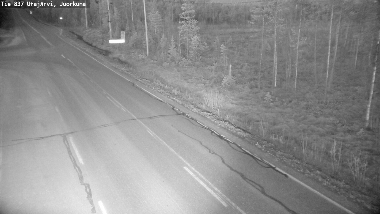 Weather Camera Image Väg 837 Utajärvi, Juorkuna, Utajärvi, Pohjois-Pohjanmaa