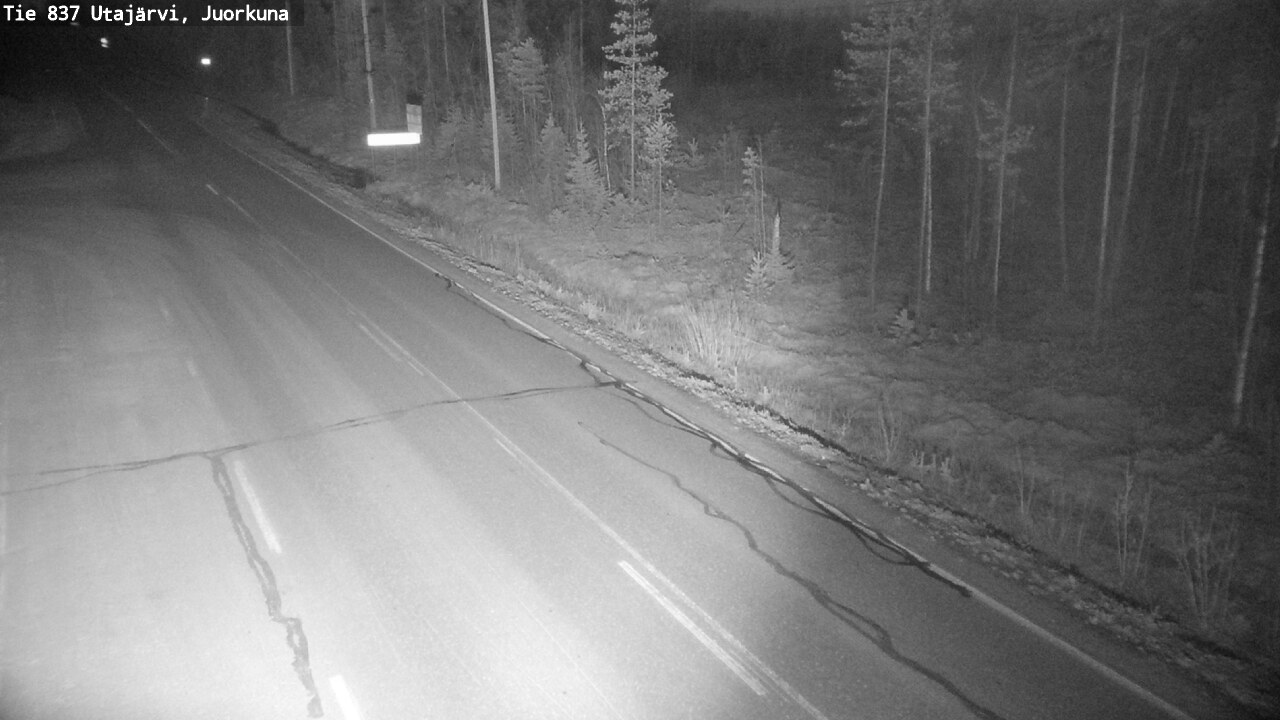 Weather Camera Image Väg 837 Utajärvi, Juorkuna, Utajärvi, Pohjois-Pohjanmaa