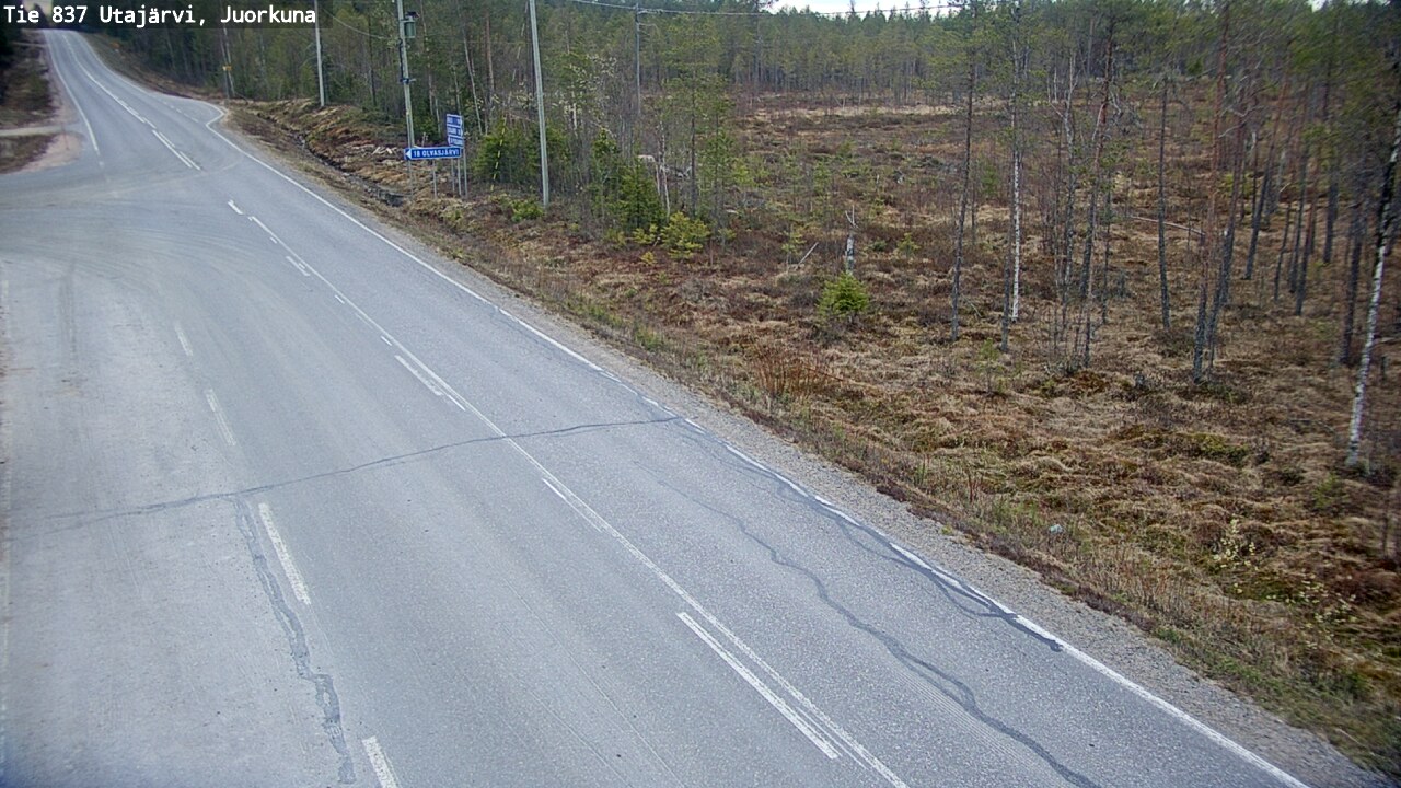 Weather Camera Image Road 837 Utajärvi, Juorkuna, Utajärvi, Pohjois-Pohjanmaa
