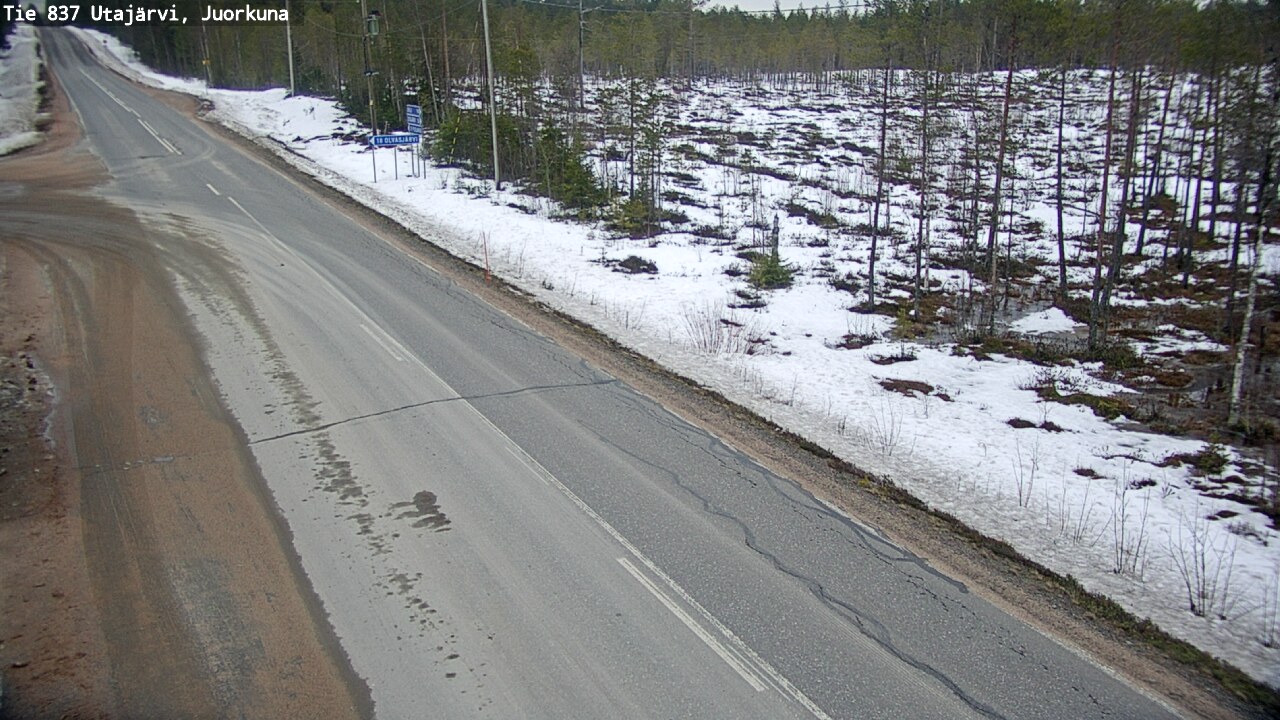 Weather Camera Image Road 837 Utajärvi, Juorkuna, Utajärvi, Pohjois-Pohjanmaa