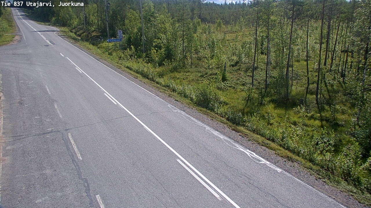 Weather Camera Image Väg 837 Utajärvi, Juorkuna, Utajärvi, Pohjois-Pohjanmaa