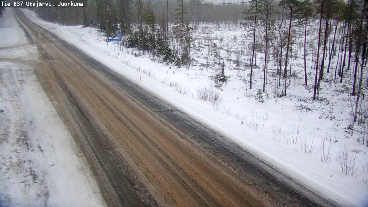 Weather Camera Image Väg 837 Utajärvi, Juorkuna, Utajärvi, Pohjois-Pohjanmaa