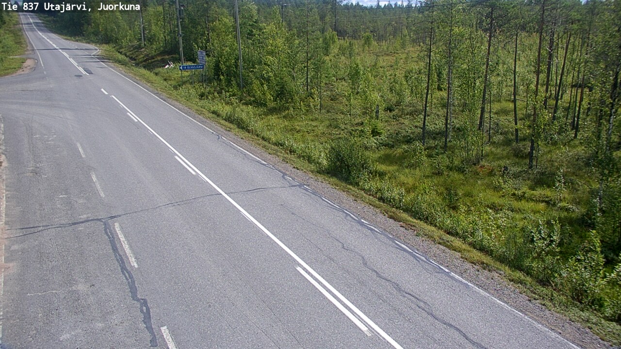 Weather Camera Image Väg 837 Utajärvi, Juorkuna, Utajärvi, Pohjois-Pohjanmaa