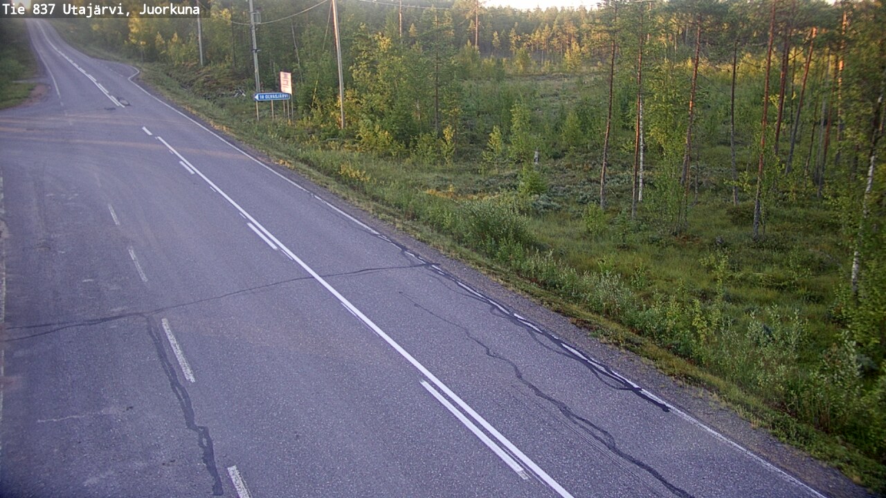 Weather Camera Image Road 837 Utajärvi, Juorkuna, Utajärvi, Pohjois-Pohjanmaa