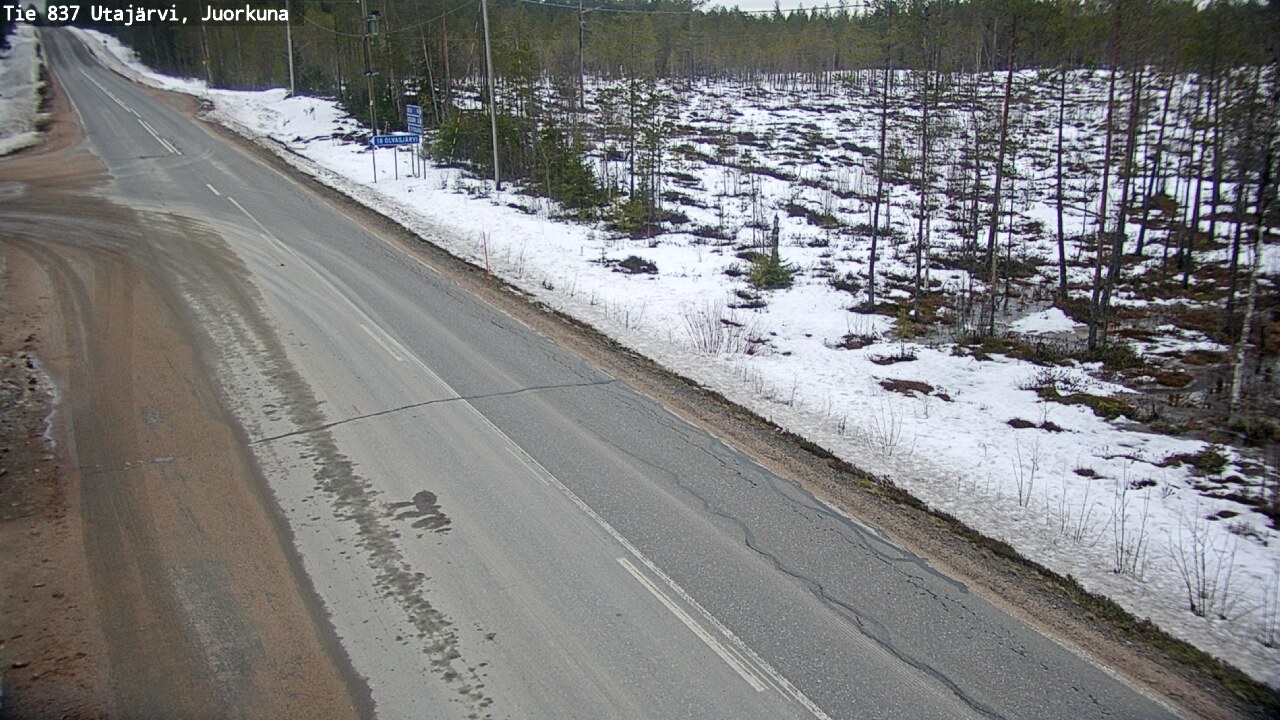 Weather Camera Image Väg 837 Utajärvi, Juorkuna, Utajärvi, Pohjois-Pohjanmaa