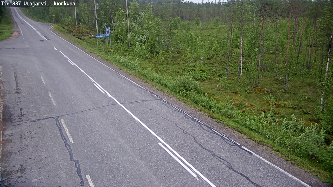 Weather Camera Image Väg 837 Utajärvi, Juorkuna, Utajärvi, Pohjois-Pohjanmaa