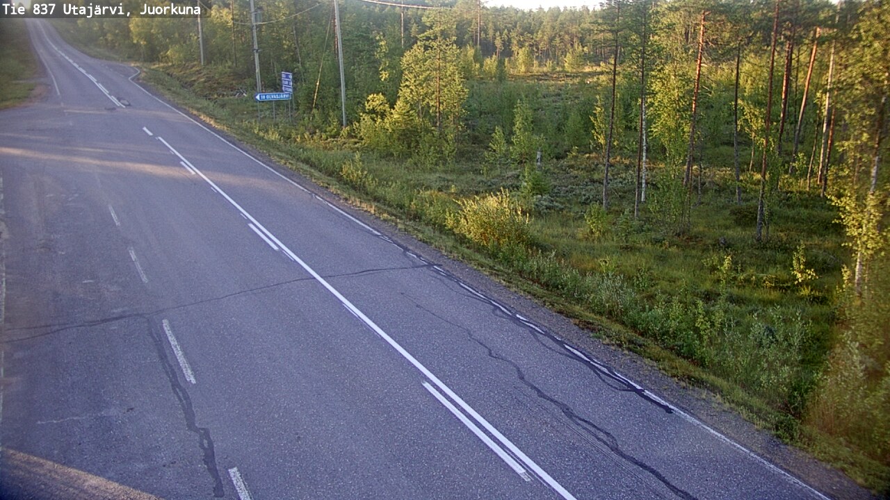 Weather Camera Image Road 837 Utajärvi, Juorkuna, Utajärvi, Pohjois-Pohjanmaa