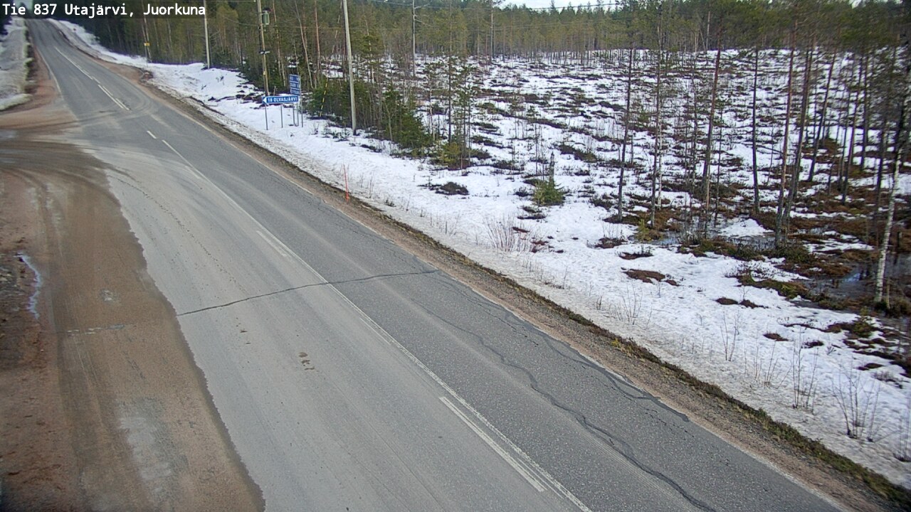 Weather Camera Image Väg 837 Utajärvi, Juorkuna, Utajärvi, Pohjois-Pohjanmaa