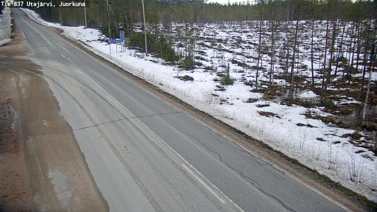 Weather Camera Image Road 837 Utajärvi, Juorkuna, Utajärvi, Pohjois-Pohjanmaa