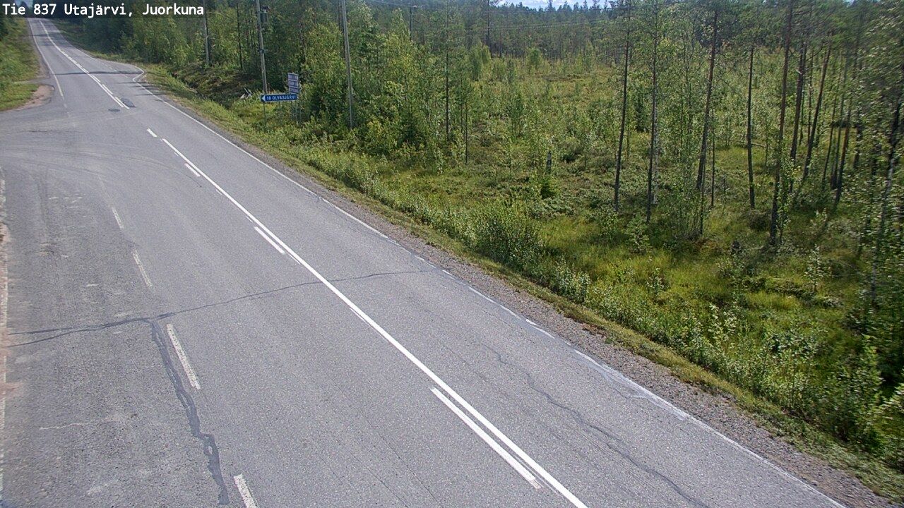 Weather Camera Image Väg 837 Utajärvi, Juorkuna, Utajärvi, Pohjois-Pohjanmaa