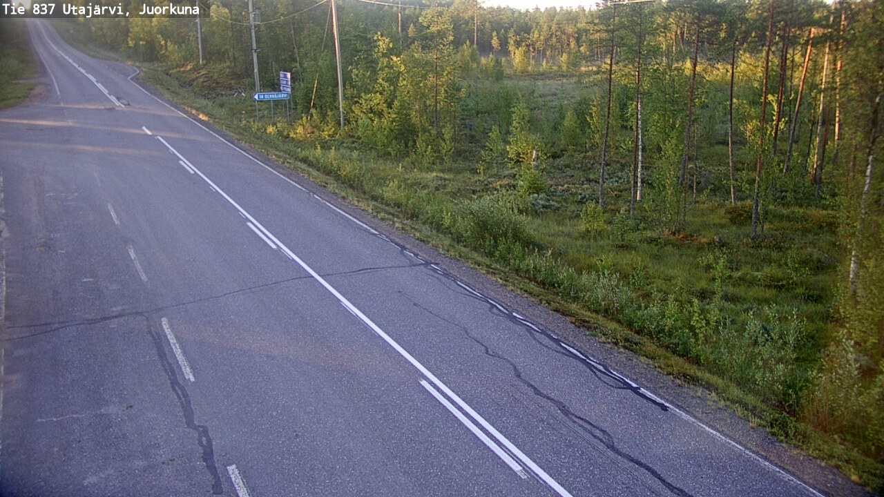 Weather Camera Image Road 837 Utajärvi, Juorkuna, Utajärvi, Pohjois-Pohjanmaa