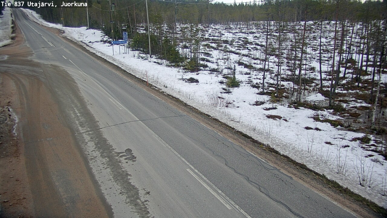Weather Camera Image Väg 837 Utajärvi, Juorkuna, Utajärvi, Pohjois-Pohjanmaa