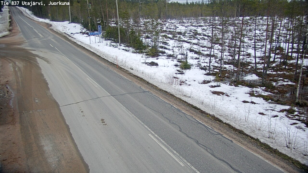 Weather Camera Image Väg 837 Utajärvi, Juorkuna, Utajärvi, Pohjois-Pohjanmaa