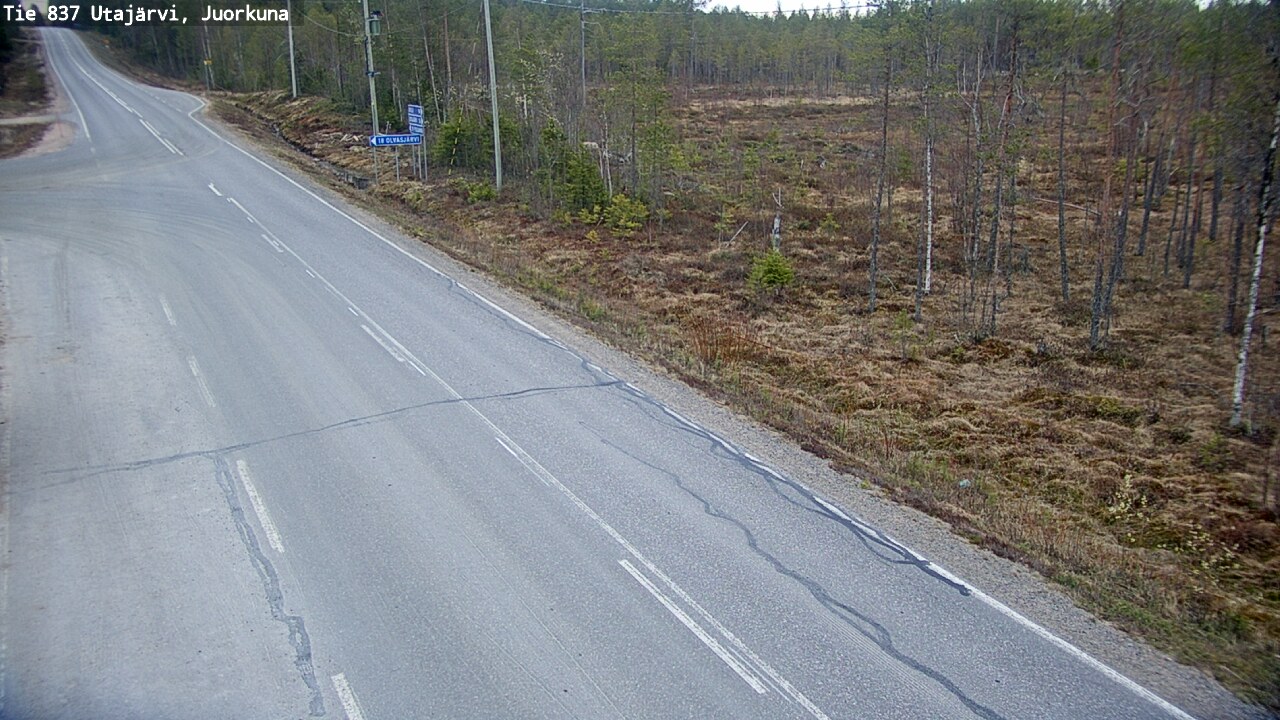 Weather Camera Image Road 837 Utajärvi, Juorkuna, Utajärvi, Pohjois-Pohjanmaa