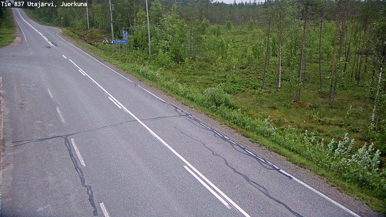 Weather Camera Image Väg 837 Utajärvi, Juorkuna, Utajärvi, Pohjois-Pohjanmaa