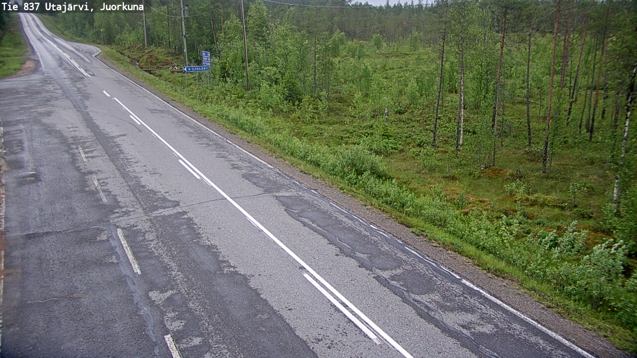 Weather Camera Image Väg 837 Utajärvi, Juorkuna, Utajärvi, Pohjois-Pohjanmaa