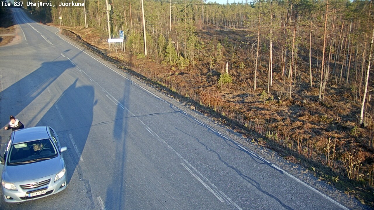 Weather Camera Image Väg 837 Utajärvi, Juorkuna, Utajärvi, Pohjois-Pohjanmaa